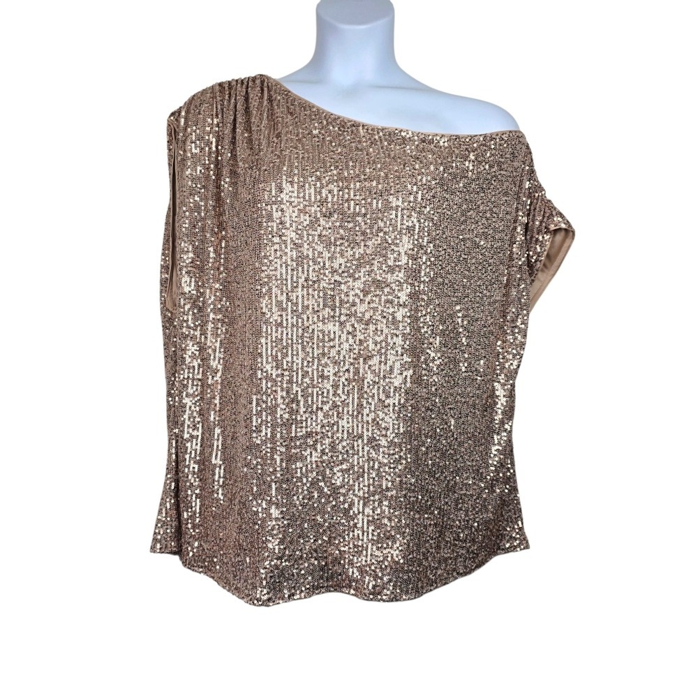 Torrid Womens Gold Sequin Off The Shoulder Top Size 3X NWT